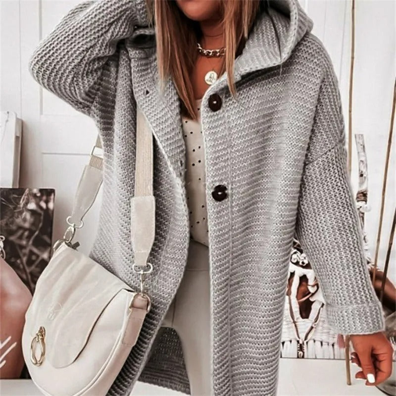 Araminta - Elegant Hooded Cashmere Knitwear Cardigan Sweater for Women | Ideal for Everyday Wear