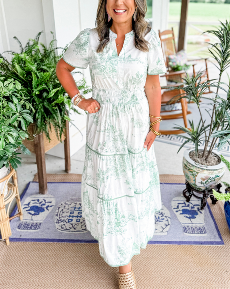 Selindra™ - Klassieke maxi-jurk met canvasprint 