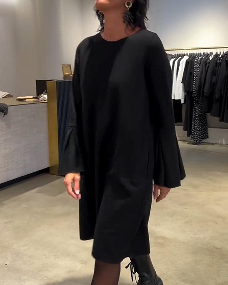 Jovalinne - Casual Flared Sleeve Dress