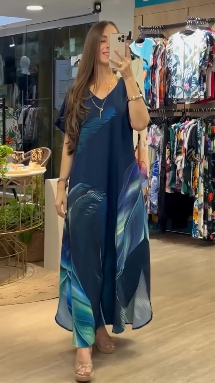 Tirena - Casual Printed Short Sleeve Dress