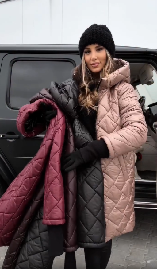 Cyranella - Long Padded Coat for Women with Hood