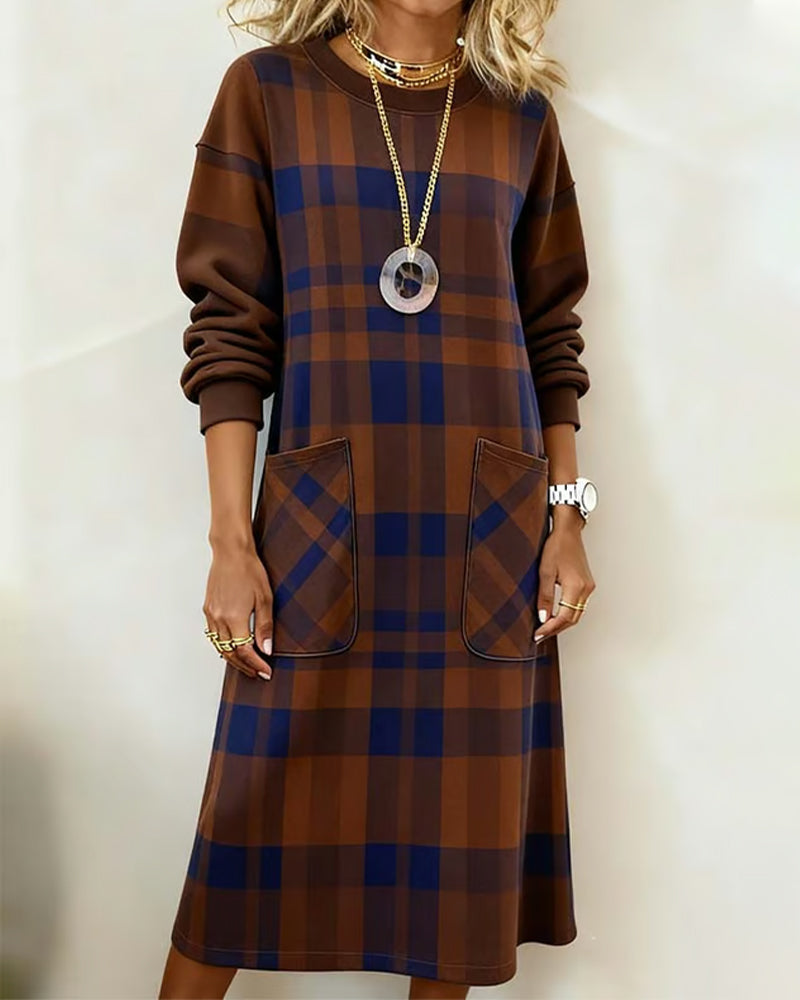 Quelivanne - Check Shirt Dress with Pocket