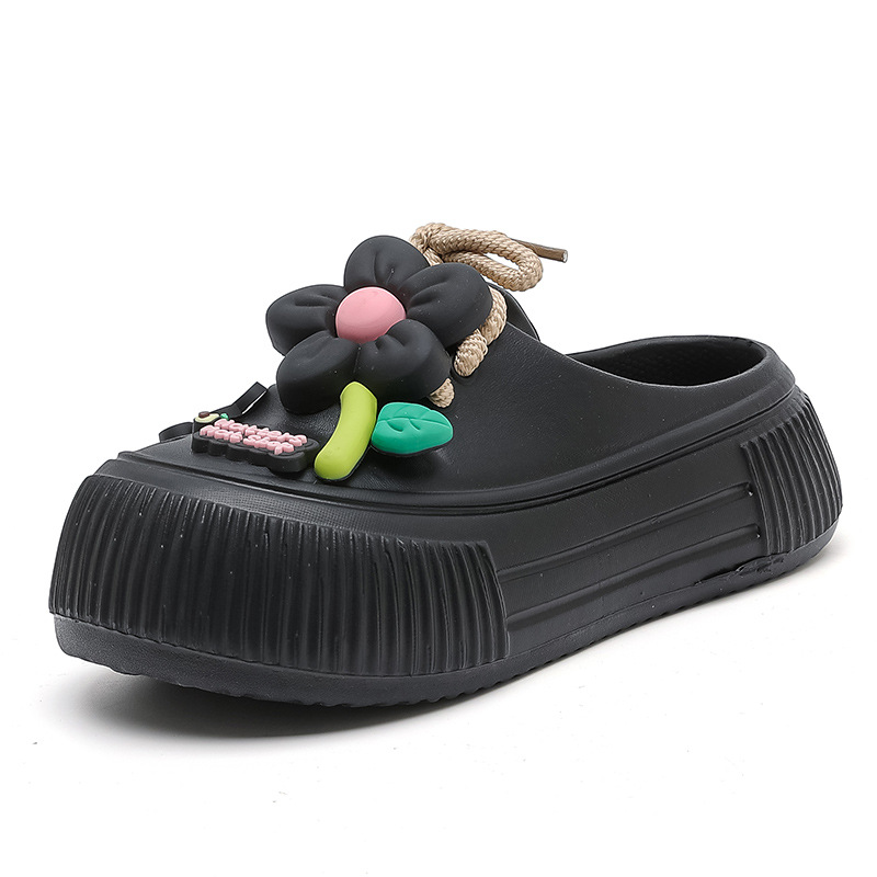 Auralie - Breathable Slippers with Floral Decoration