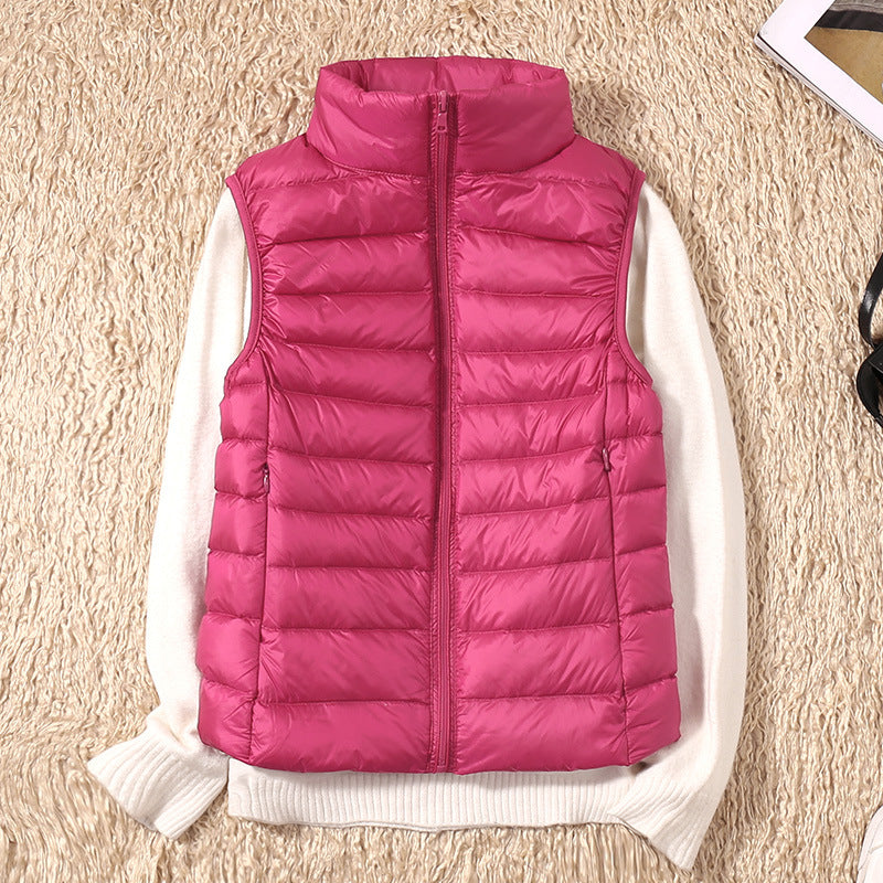 Quelora™ - Lightweight Pleated Gilet in Feathers for an Elegant Style
