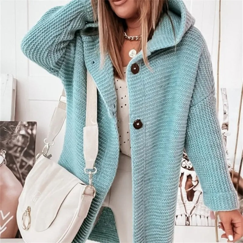 Araminta - Elegant Hooded Cashmere Knitwear Cardigan Sweater for Women | Ideal for Everyday Wear