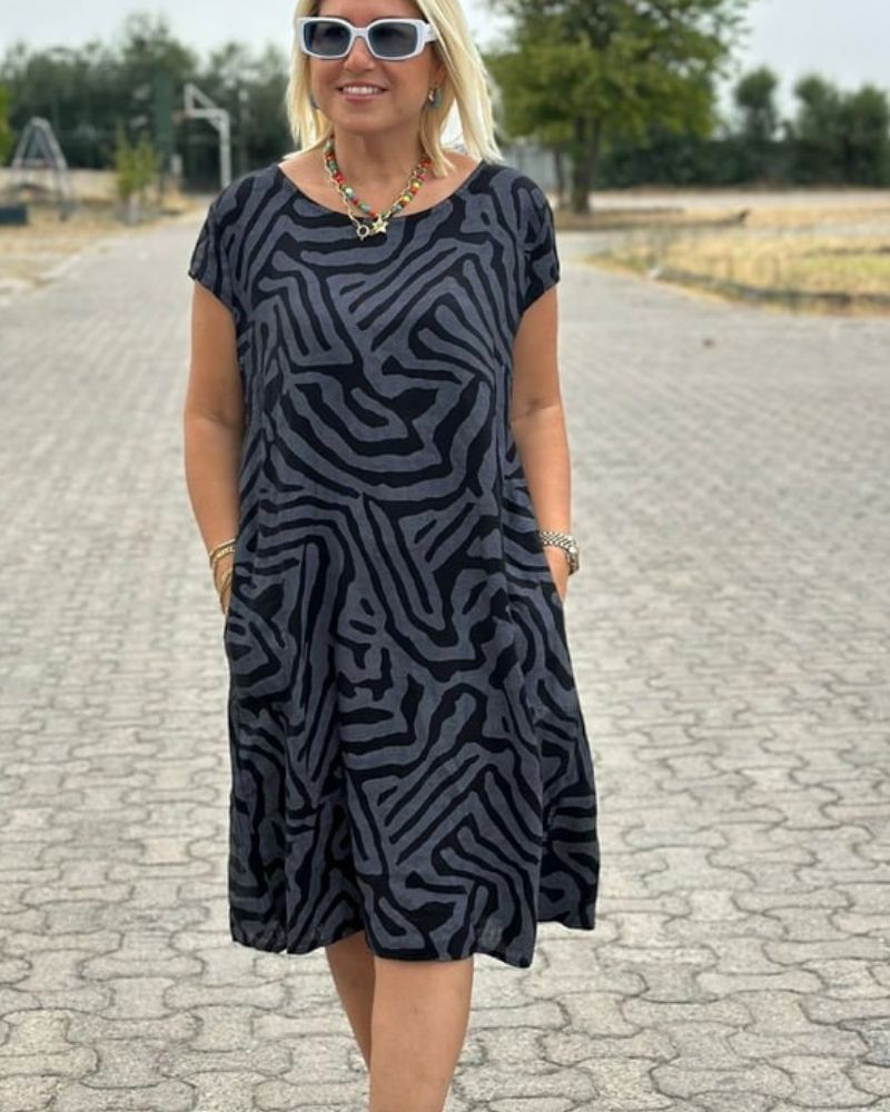 Tahlia™ - Bedrukte jurk met ronde hals 