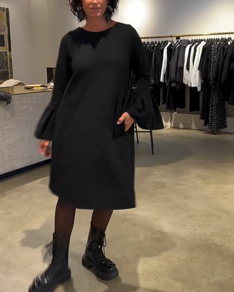 Jovalinne - Casual Flared Sleeve Dress