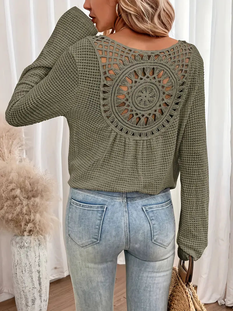 Belen™ - Elegant Ibiza-style blouse with V-neckline