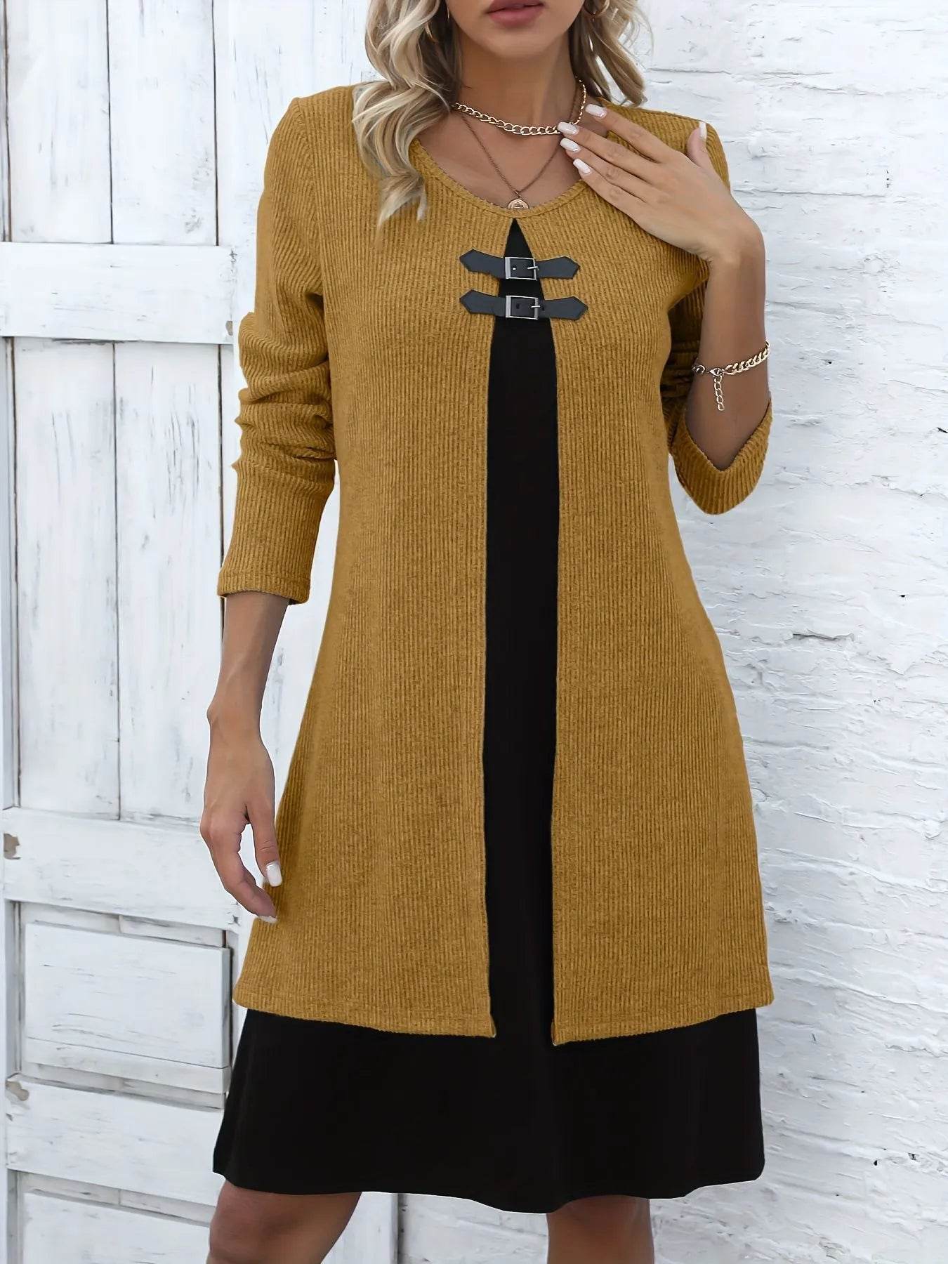 Selvira - Elegant Two-Part Long Sleeve Dress