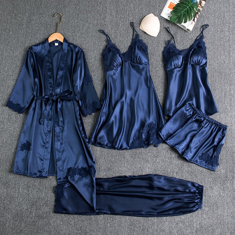 Elyssara - 5-Piece Satin Nightwear Set for Women
