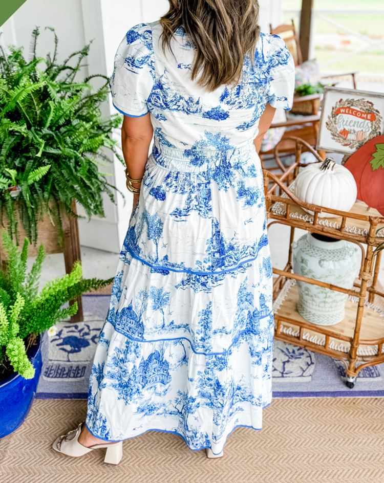 Selindra™ - Klassieke maxi-jurk met canvasprint 