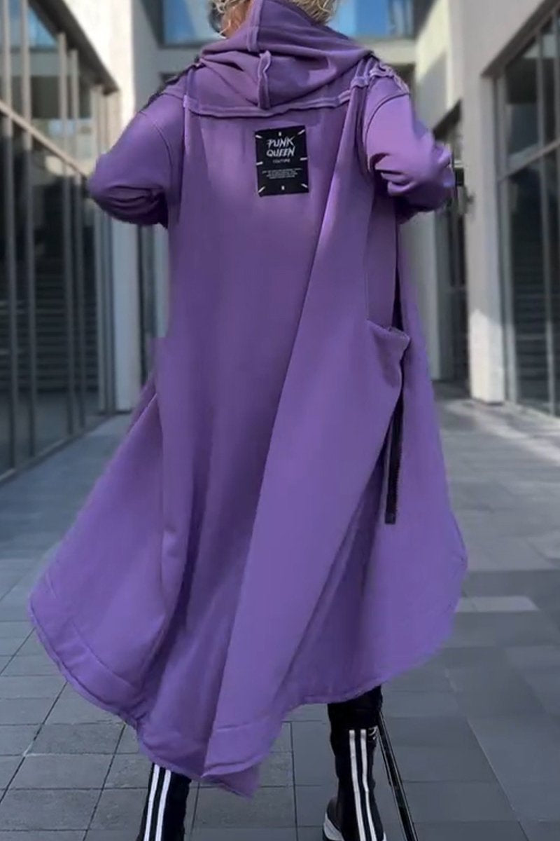 Sylvaya - Women's hooded sweater dress with long sleeves