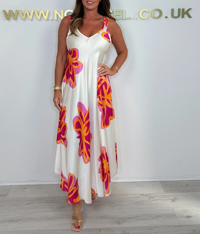Carisia - Printed Strapless Maxi Dress for Lightweight Summer Elegance