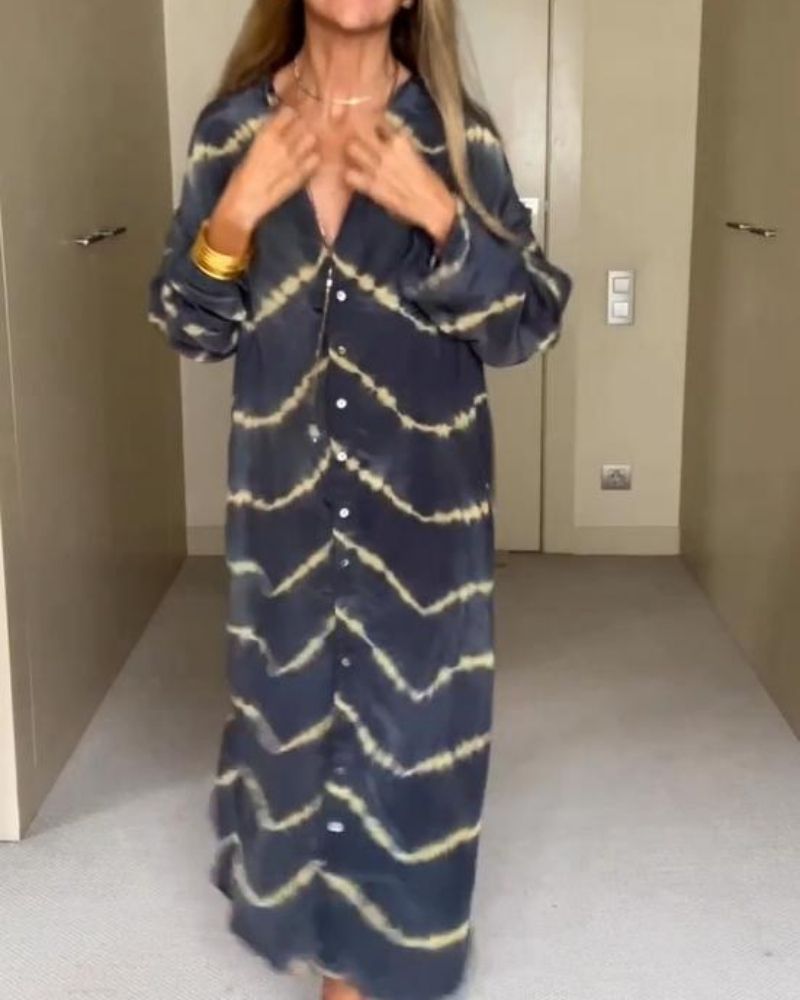 Ania™ - Boho Stripe Long Sleeve Dress