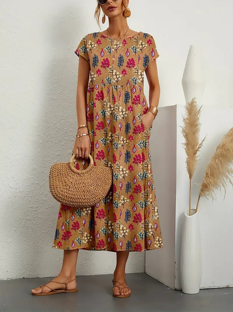 Nona - Elegant Floral Dress with Flattering Design