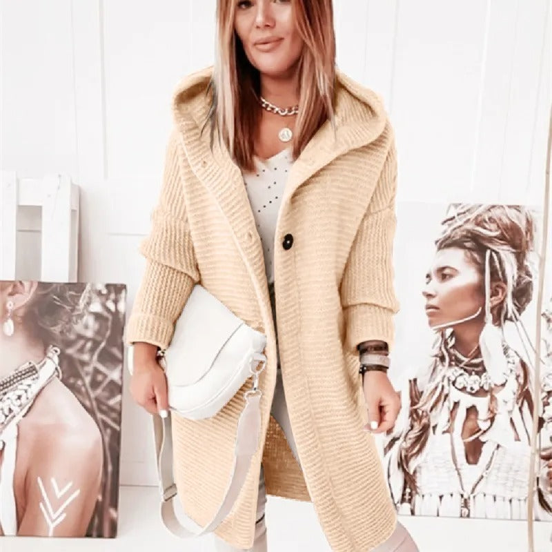 Araminta - Elegant Hooded Cashmere Knitwear Cardigan Sweater for Women | Ideal for Everyday Wear