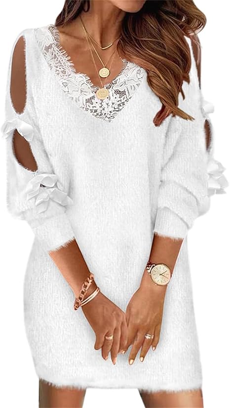 Doravine - Artistic V-Neck Dress – Casual Elegance with a Modern Touch