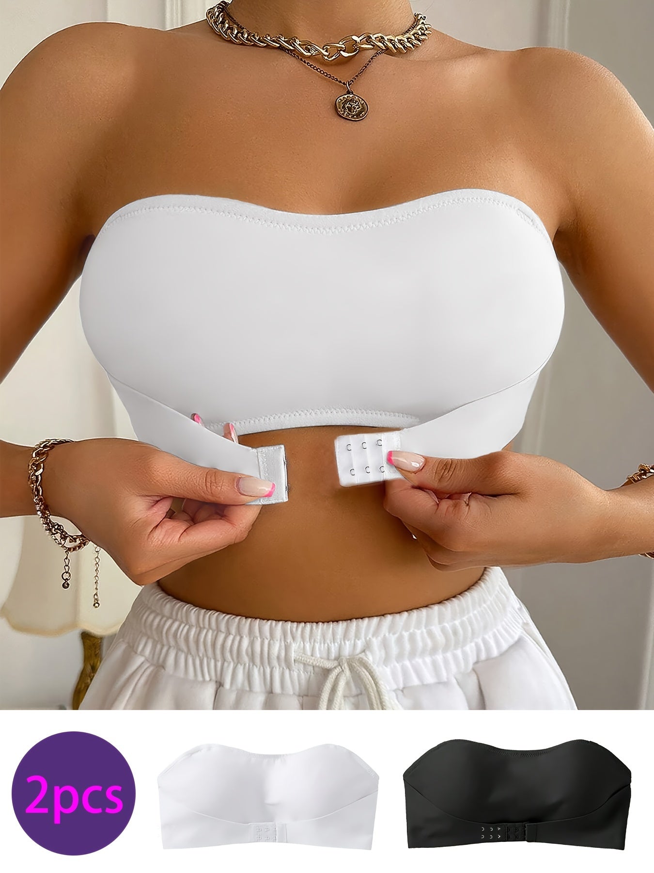 Saphira™ - 2-delige beugel-bandeaubehaset zonder pads 