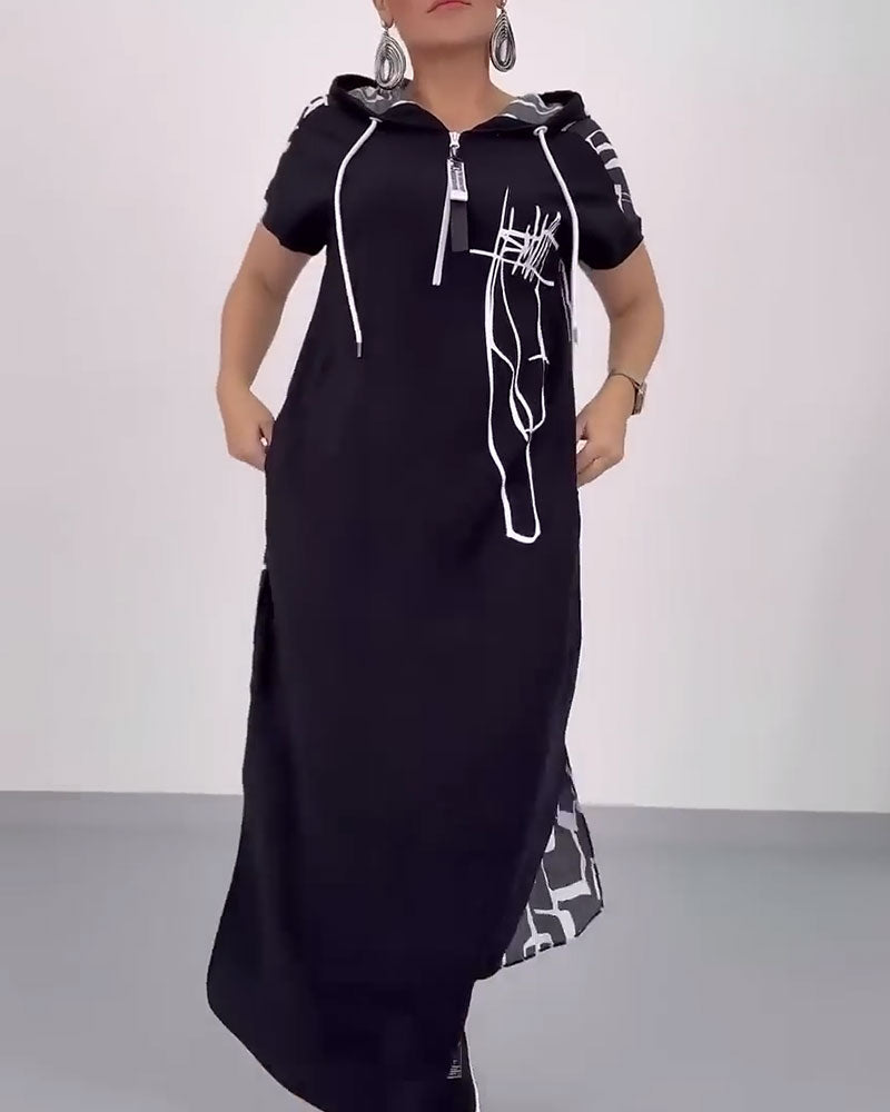 Ilana - Maxi Contrast Zipper Dress