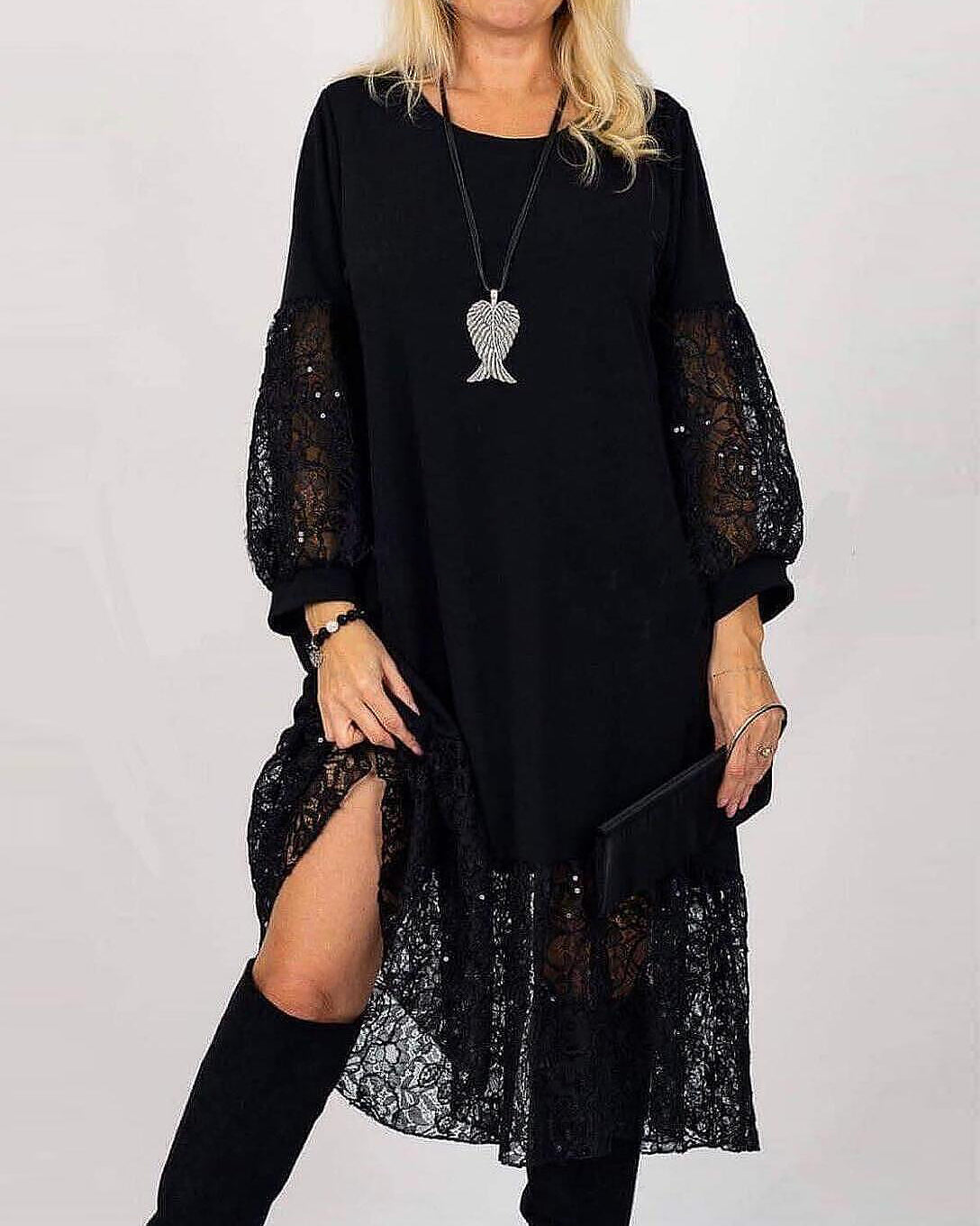 Marisellea - Elegant Patchwork Lace Dress