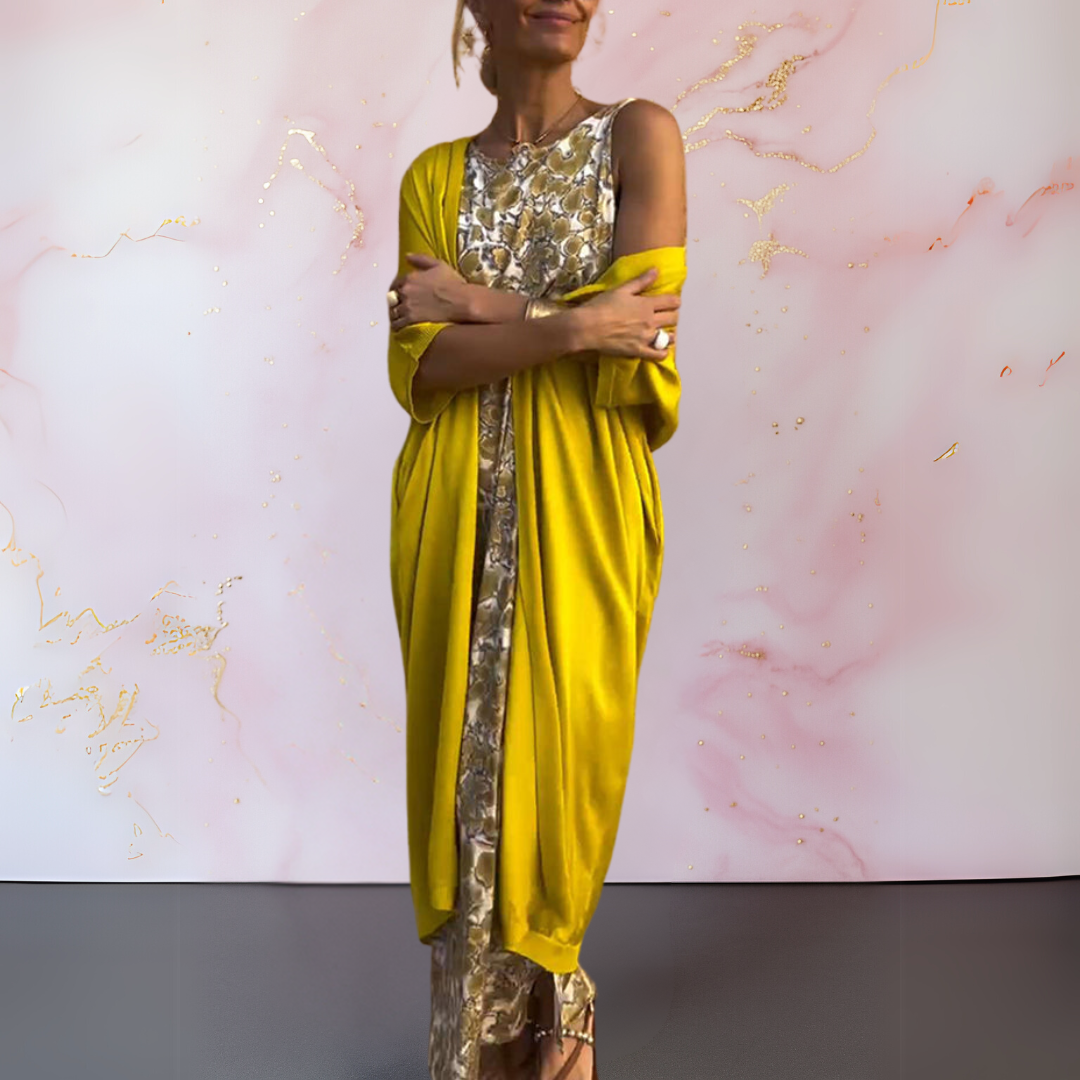 Zephyra™ - Elegant Dress with Vest for a Sophisticated and Comfortable Look