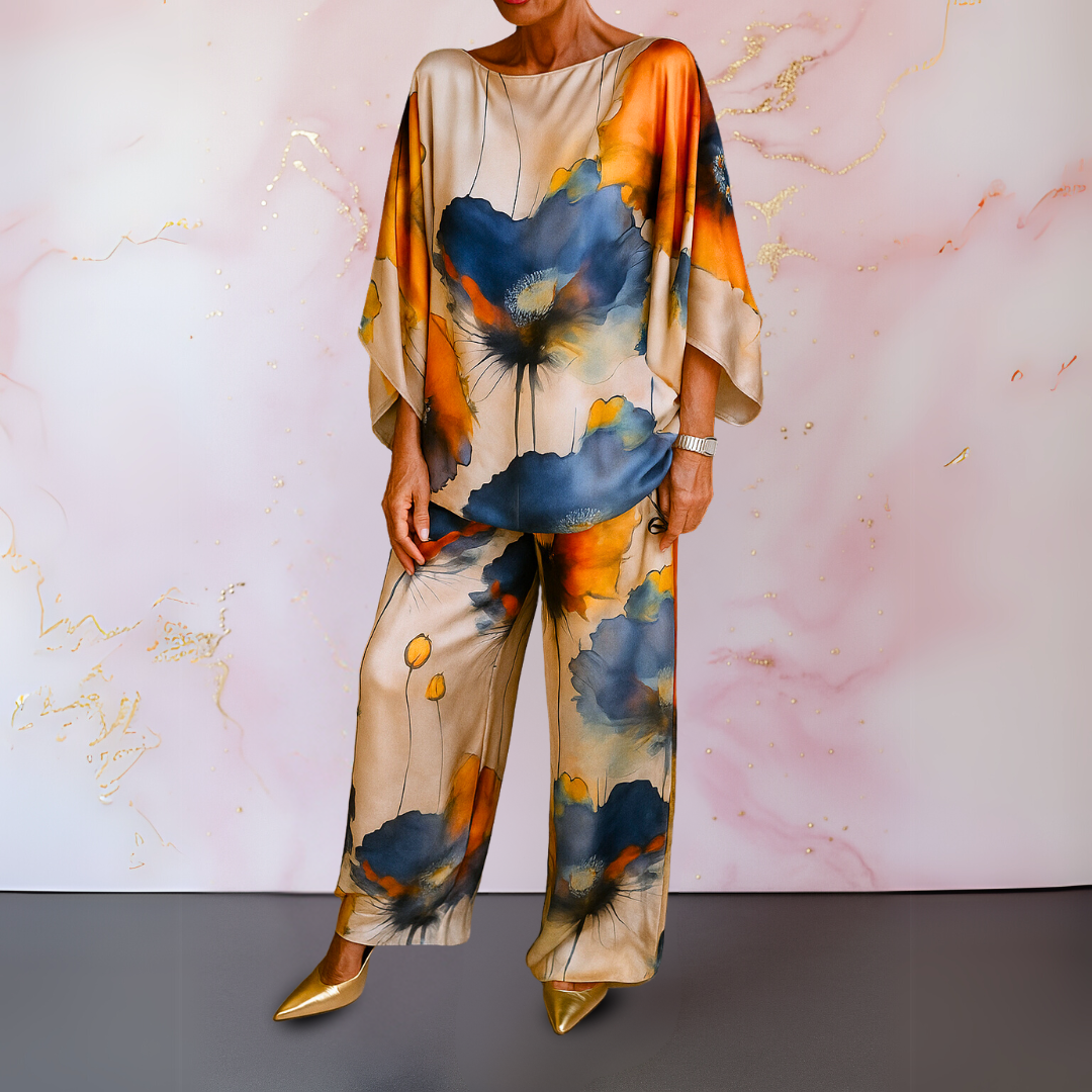 Ysella - Bold and Refined Satin Two Piece Women's Set