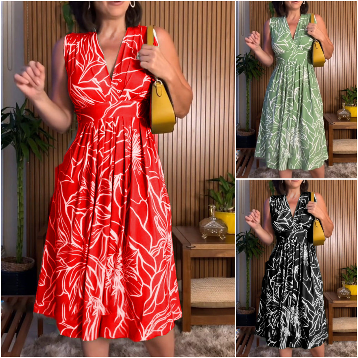 Cerina - Sleeveless large waist dress
