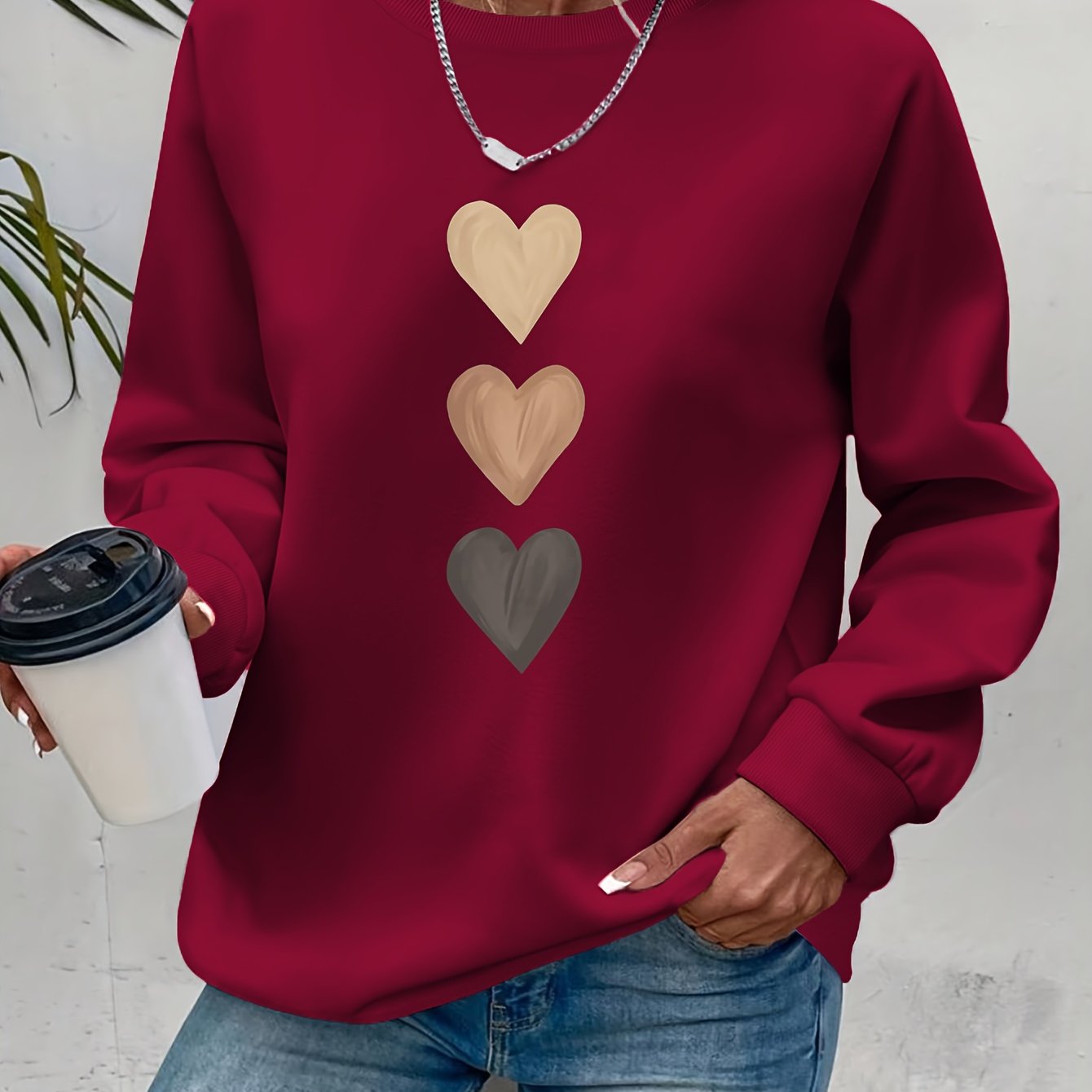 Belviera - Soft Sweater with Heart Pattern