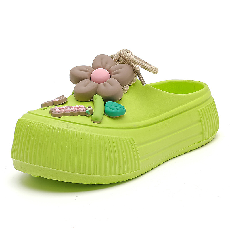 Auralie - Breathable Slippers with Floral Decoration