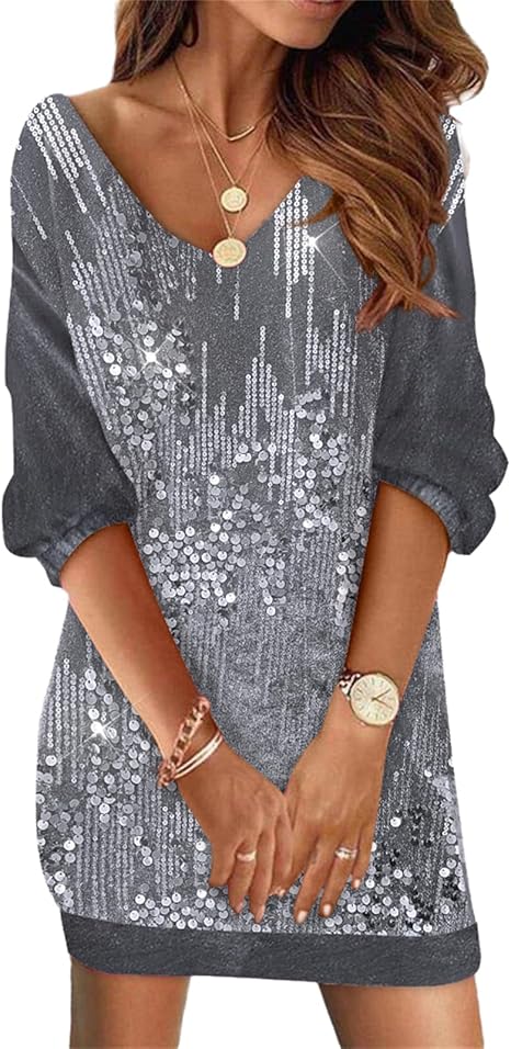 Doravine - Artistic V-Neck Dress – Casual Elegance with a Modern Touch