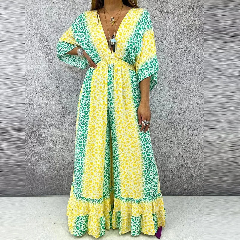 Queniva™ - Elegant V-Neck High Waisted Jumpsuit