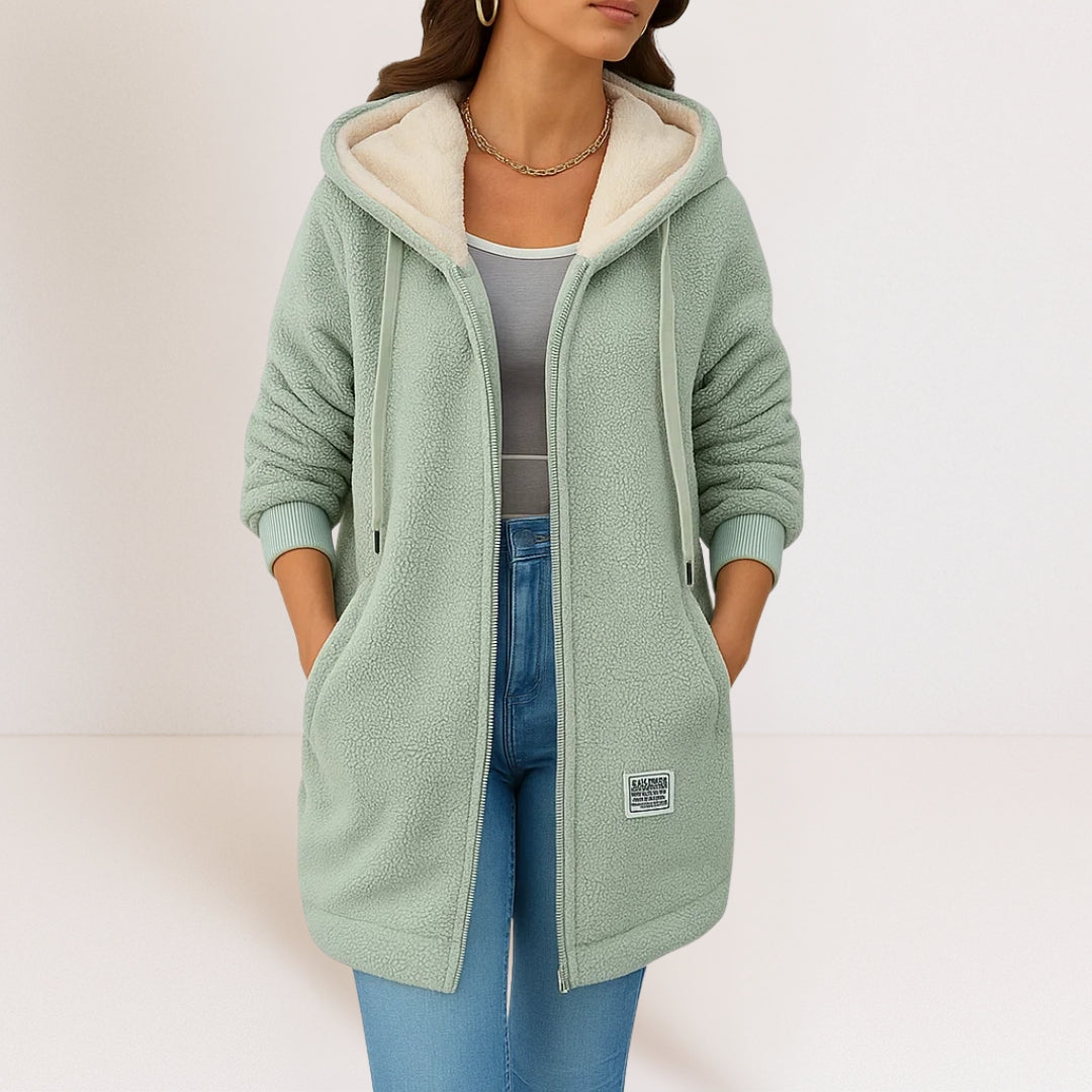Ravienne - Long Hooded Fleece Jacket for Women