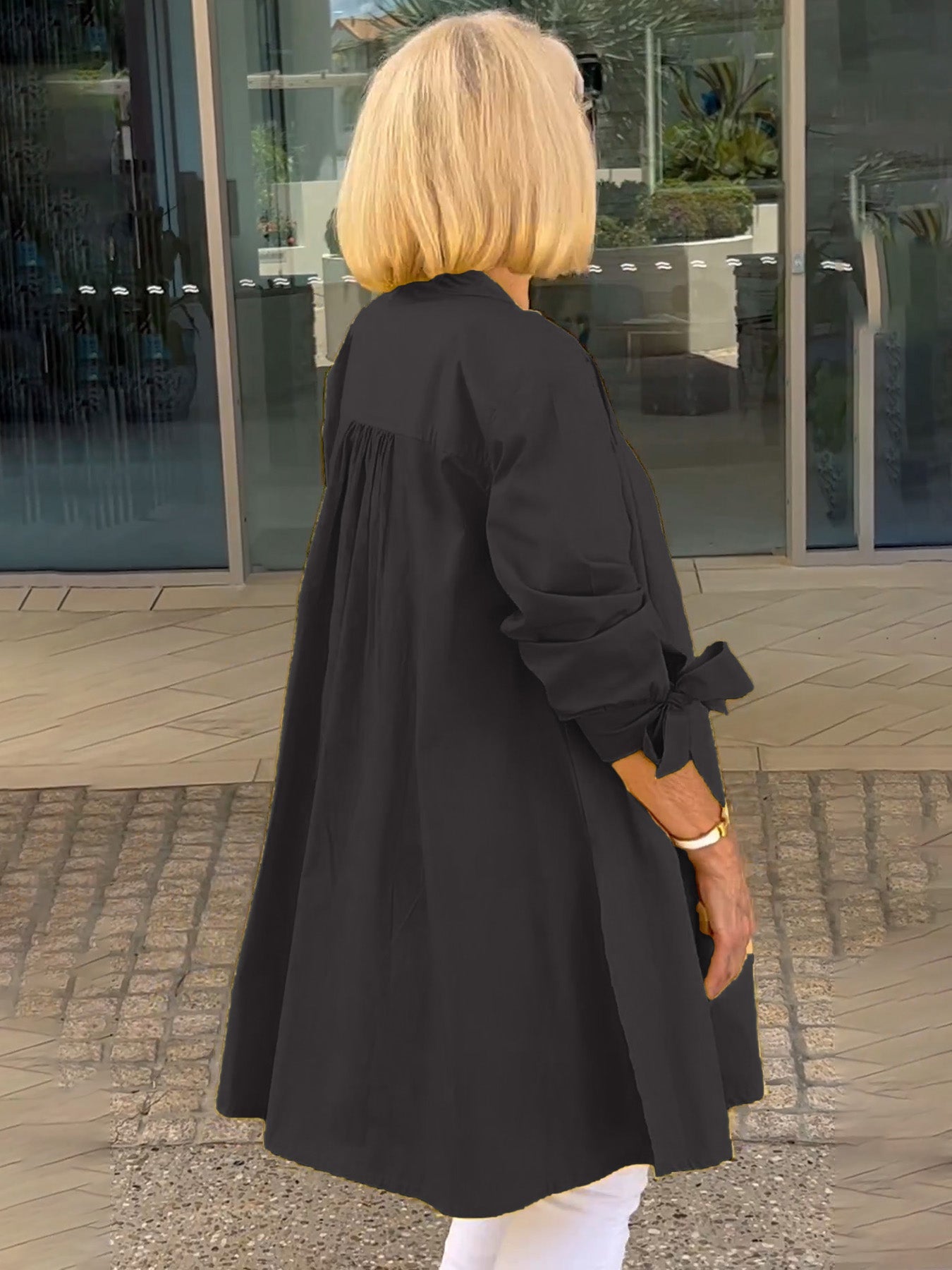 Liora™ – Long button-up cotton shirt jacket