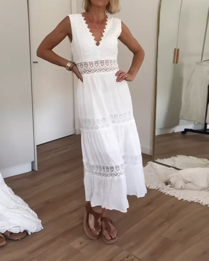Mirna™ - V-neck lace tank dress