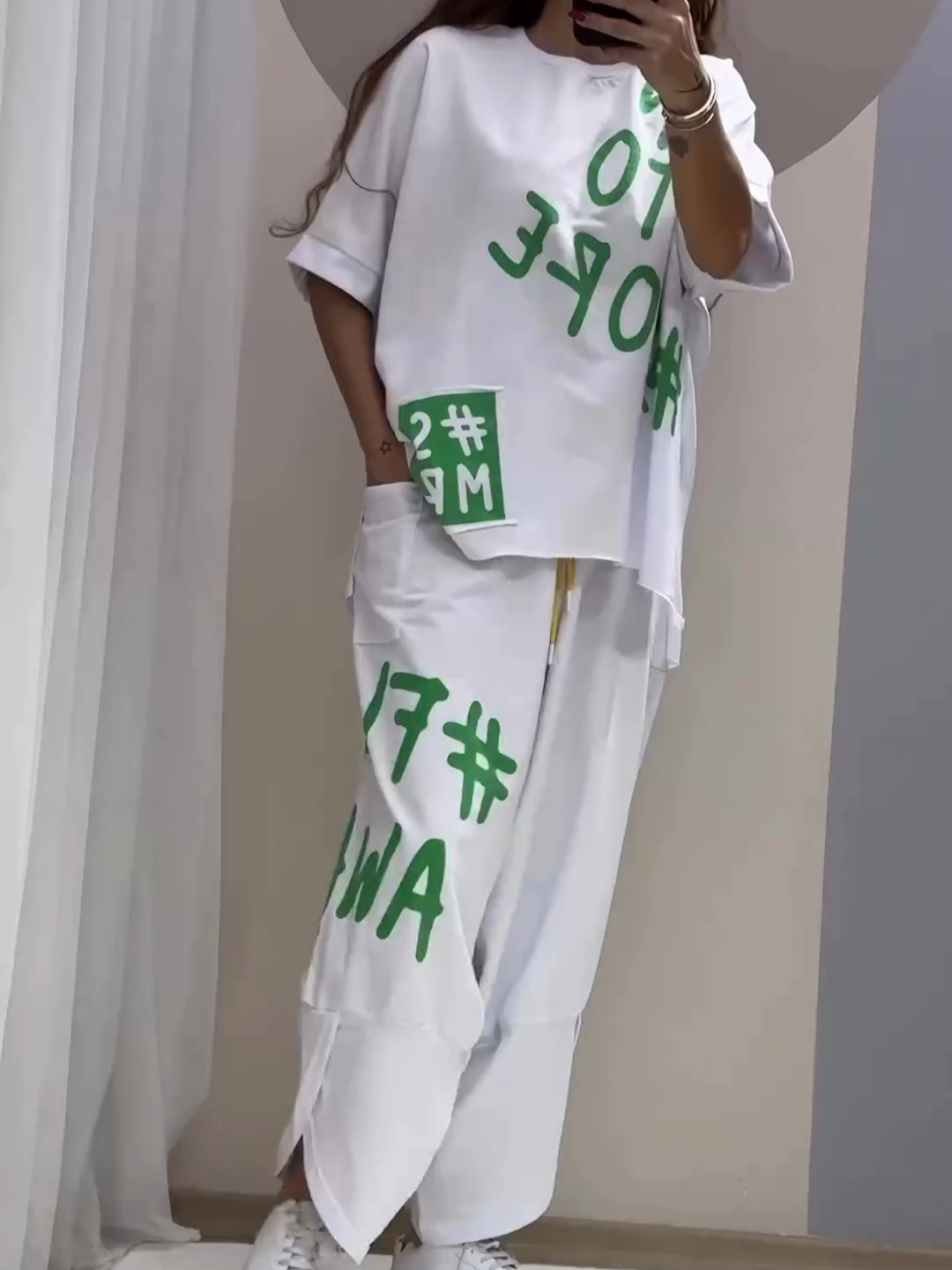 Marilou - Casual Two Piece Printed Round Neck Suit