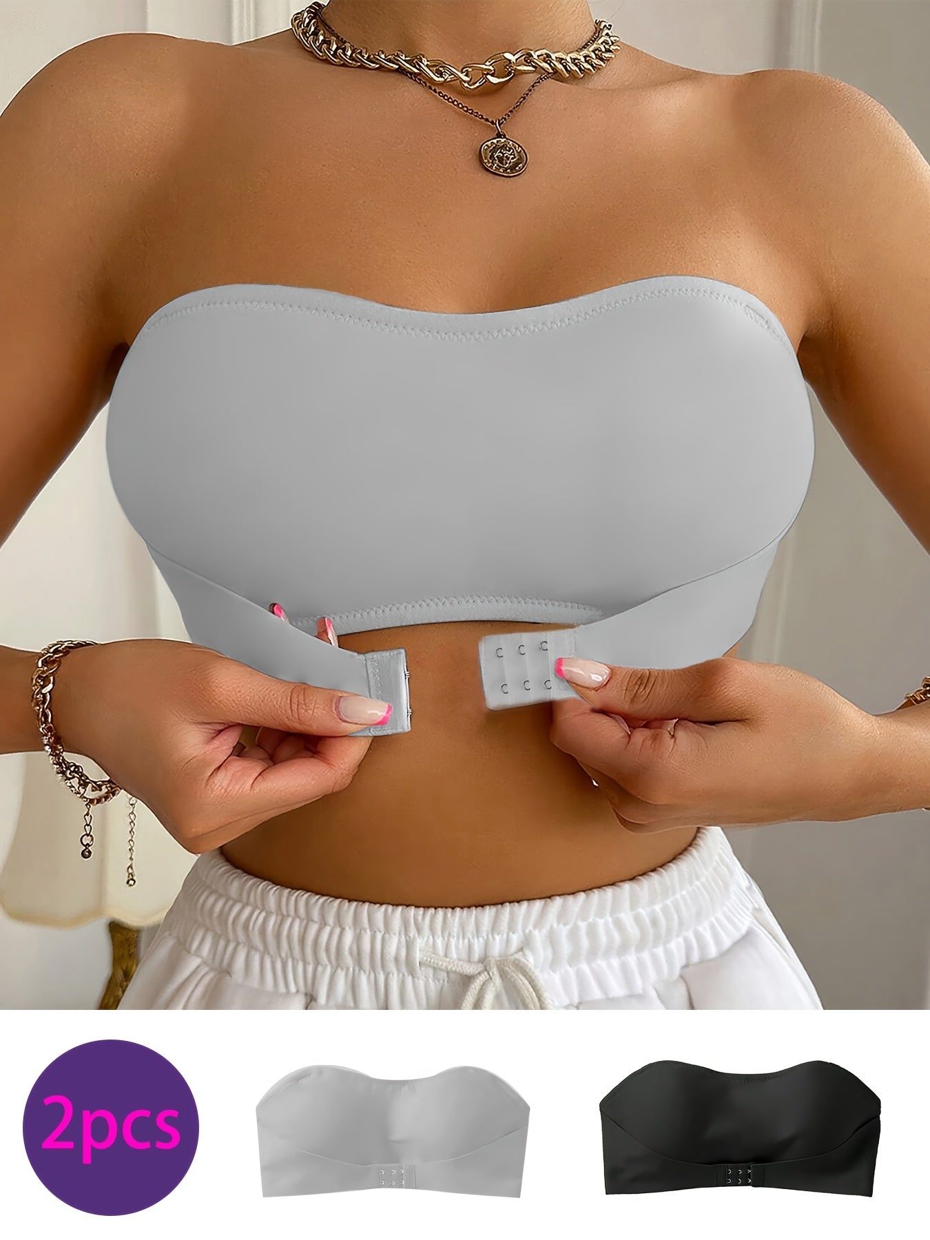 Saphira™ - 2-delige beugel-bandeaubehaset zonder pads 