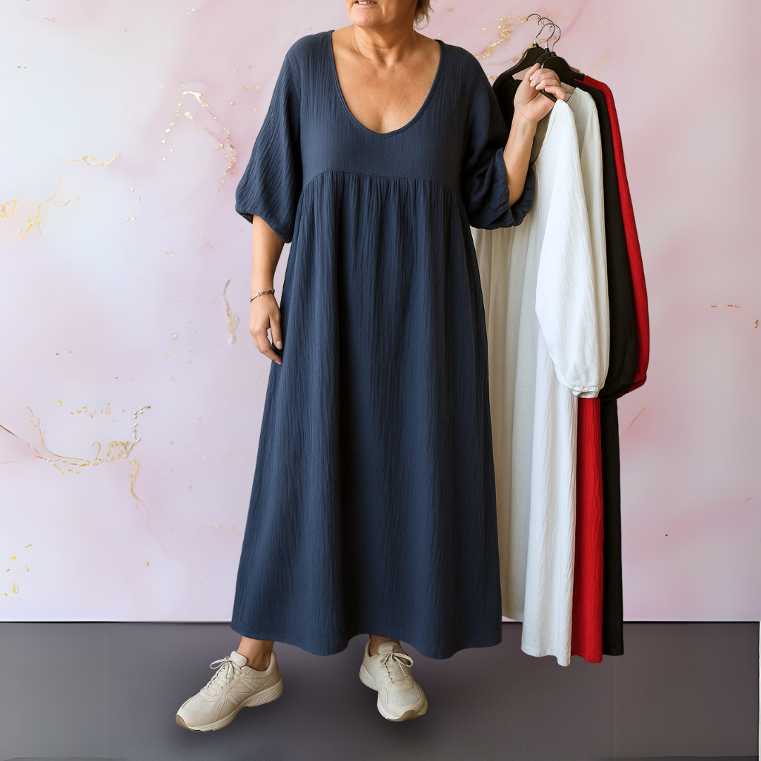 Cléo - Unicolored Dress with V-hals