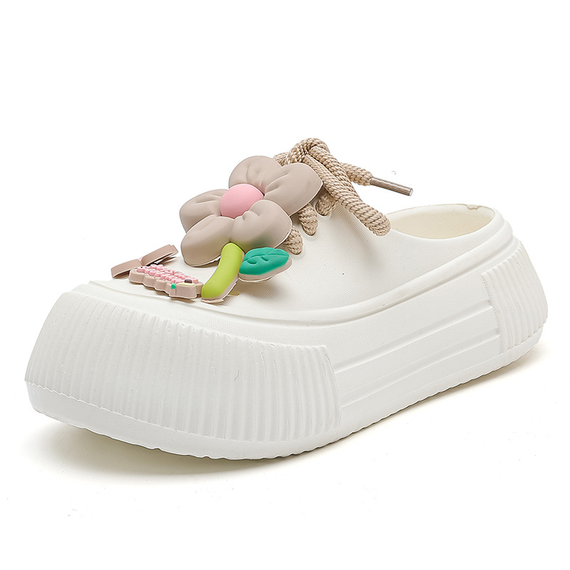 Auralie - Breathable Slippers with Floral Decoration