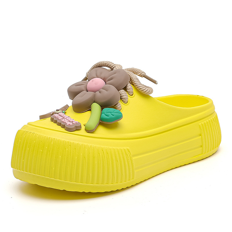 Auralie - Breathable Slippers with Floral Decoration