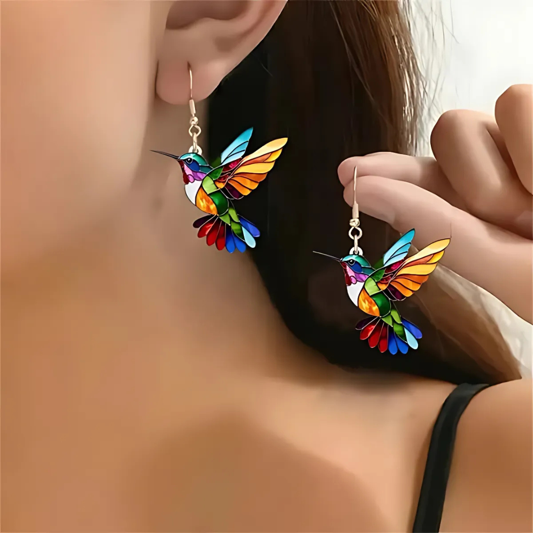 Helirianne - Elegant Hummingbird Necklace and Earrings