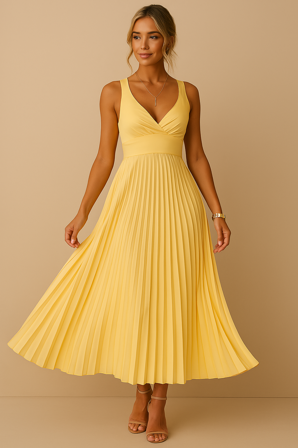 Oria - Elegant Pleated Dress