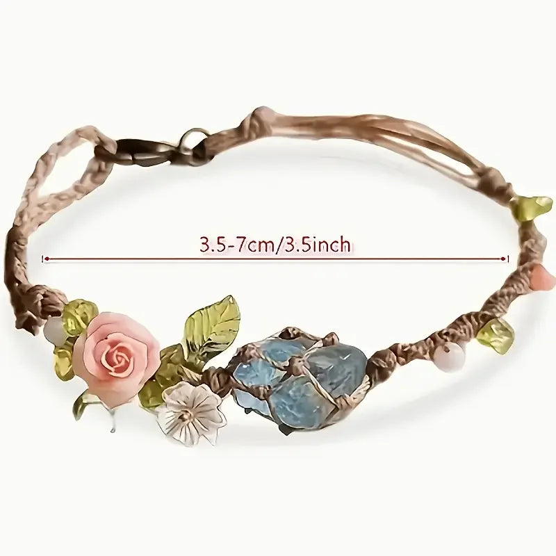Elyssavine - Bohemian Flower & Crystal Bracelet