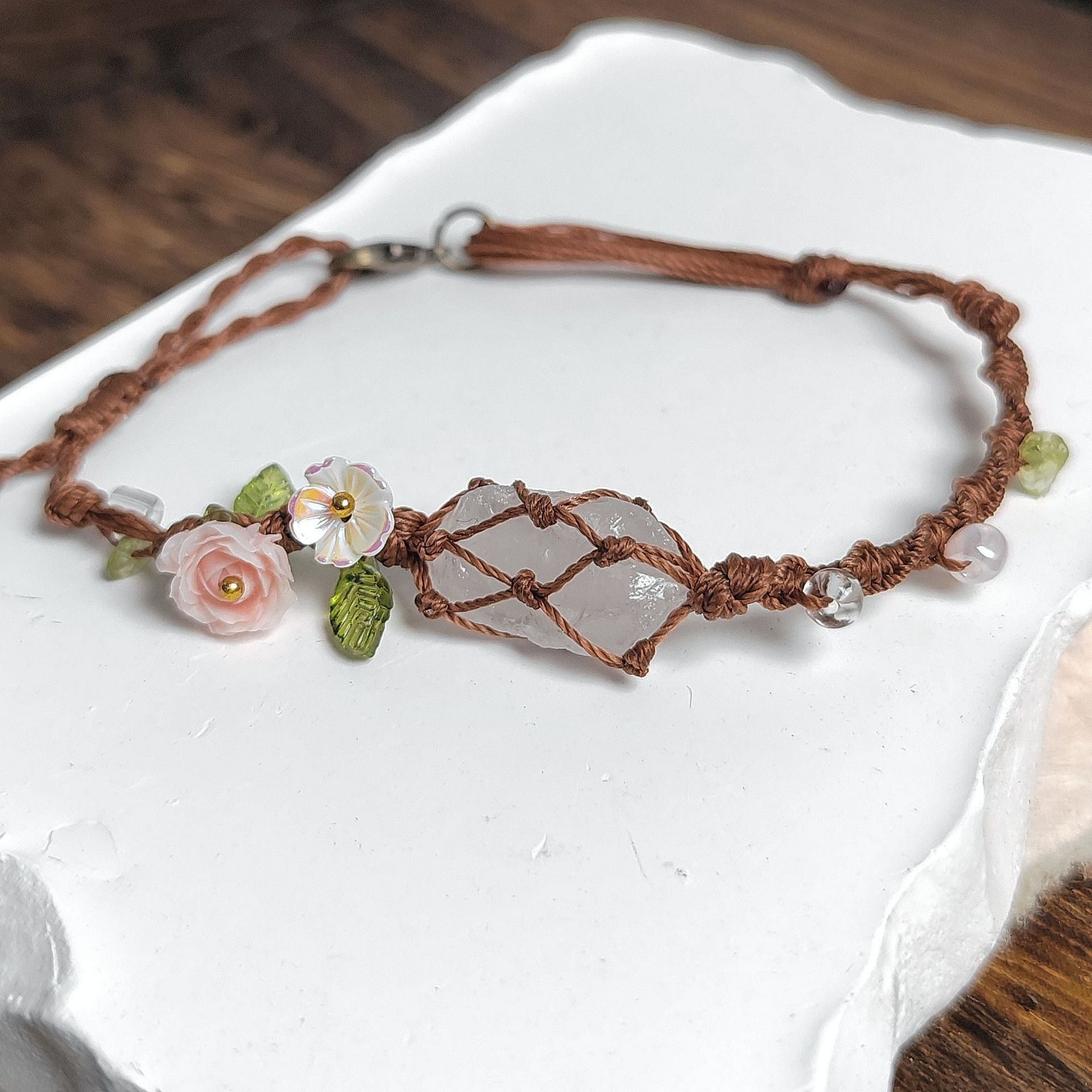 Elyssavine - Bohemian Flower & Crystal Bracelet