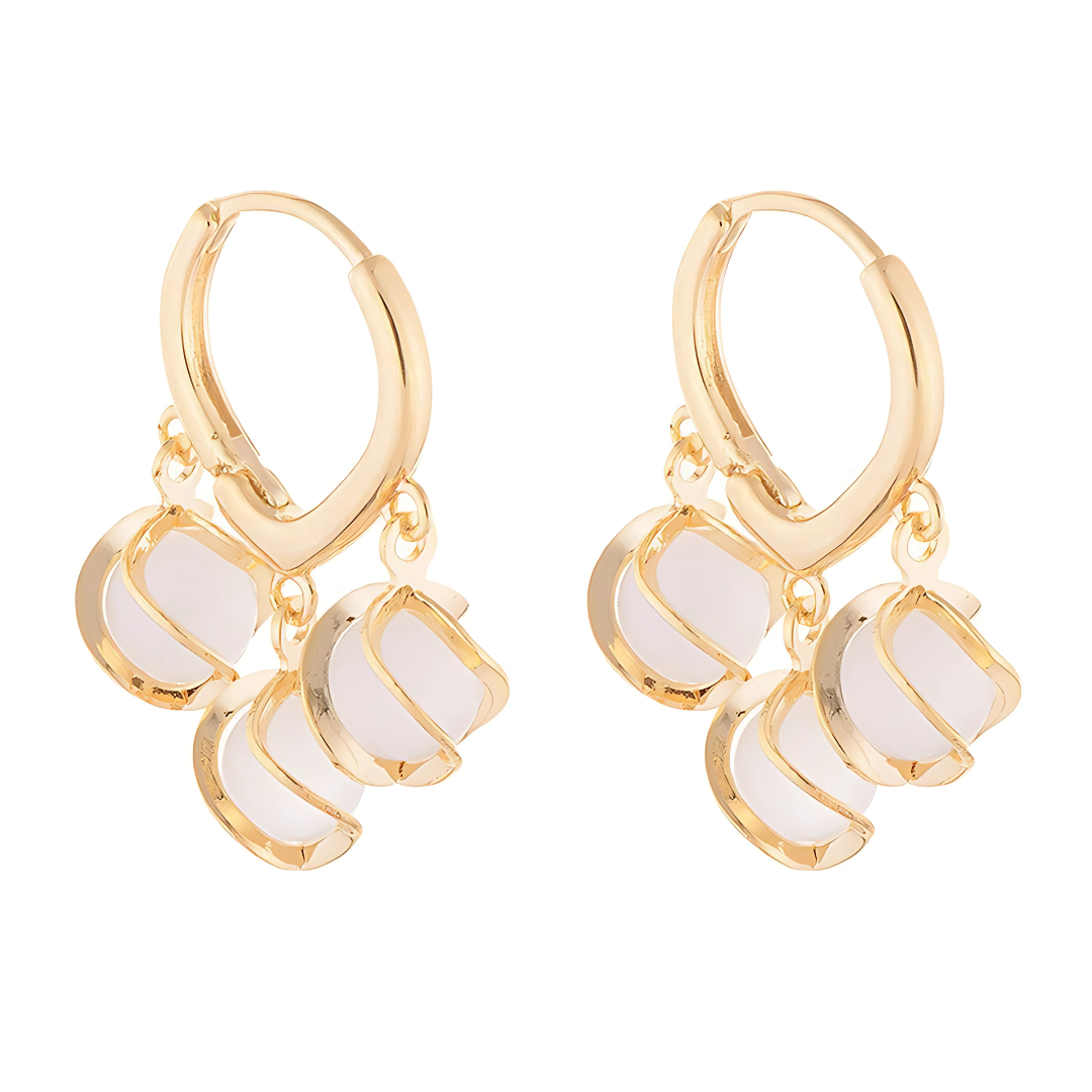 Roselisse™ - Maansteen kristal oorbellen met verguld design 