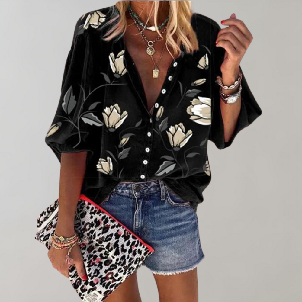 Yelena™ - Women's Floral Print Summer Blouse