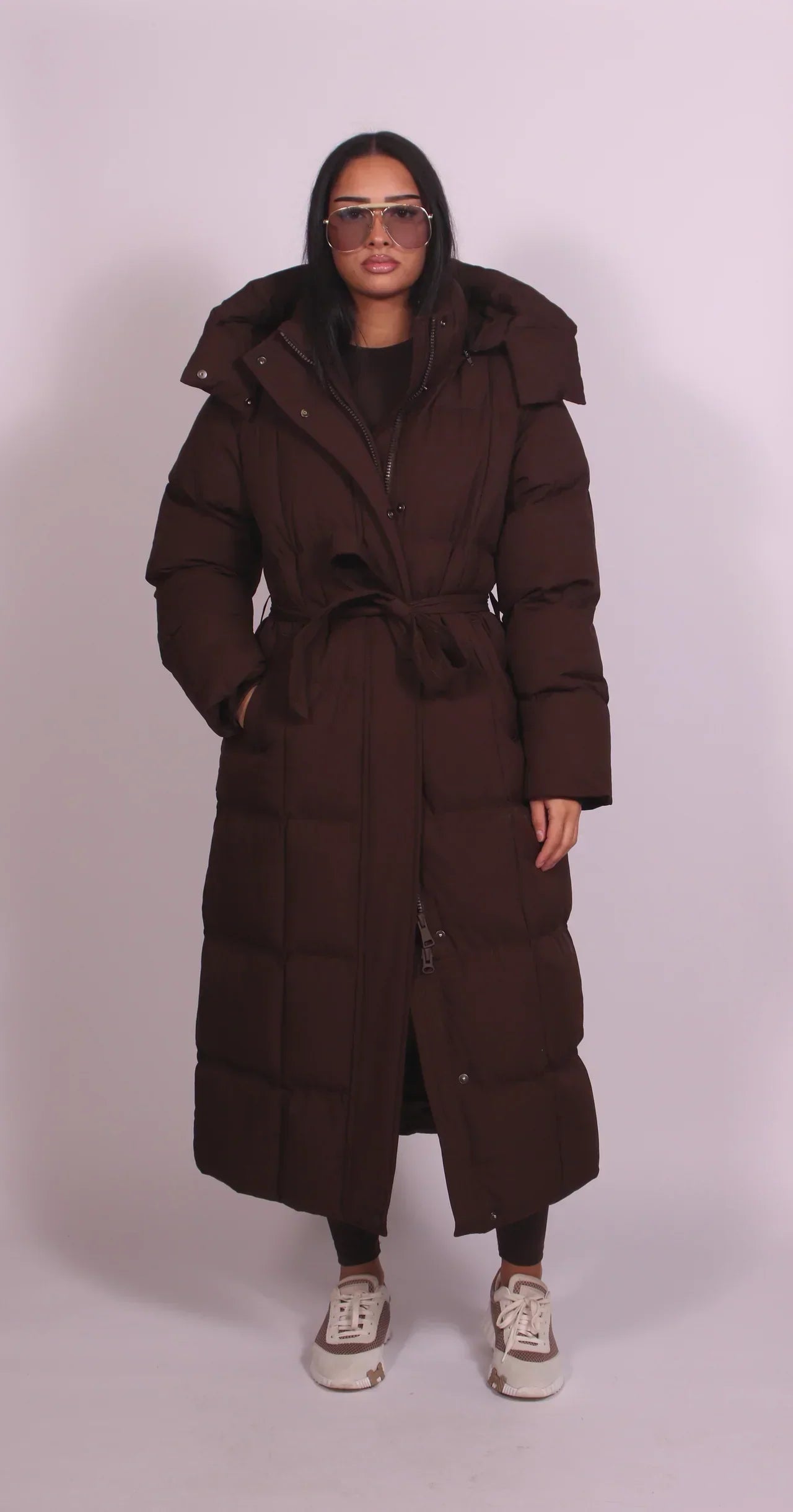 Averlisse - Long Belted Puffer Coat