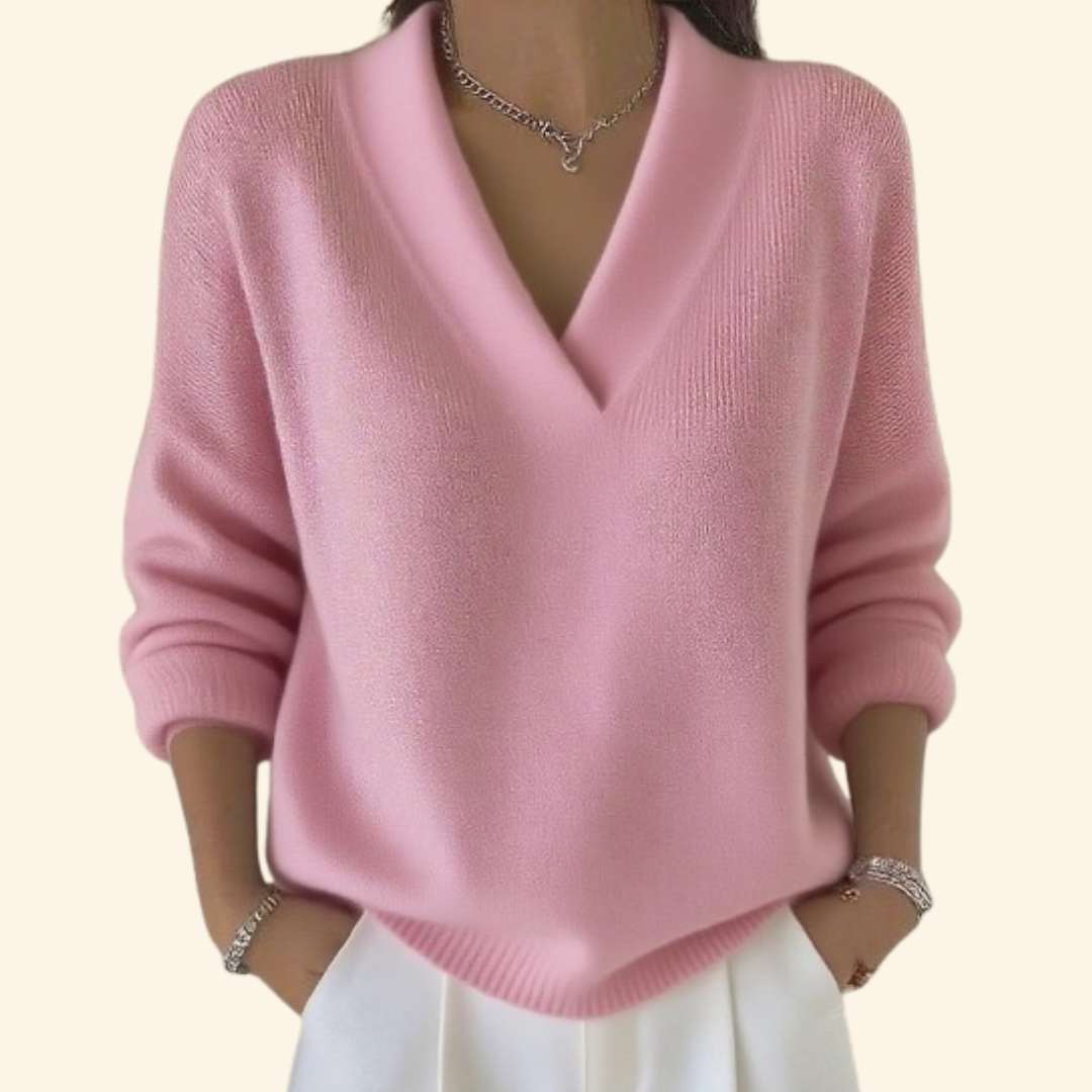 Helivara - Soft V-Neck Sweater