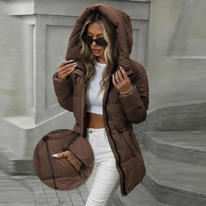 Florianne - Elegant Cotton Winter Jacket with Vintage Hood