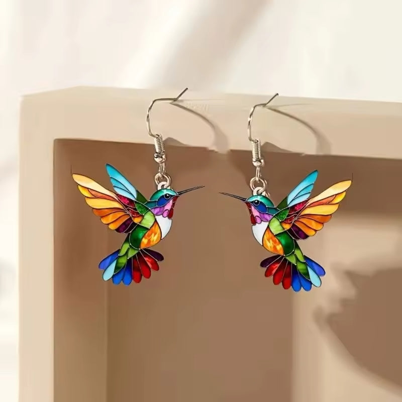 Helirianne - Elegant Hummingbird Necklace and Earrings