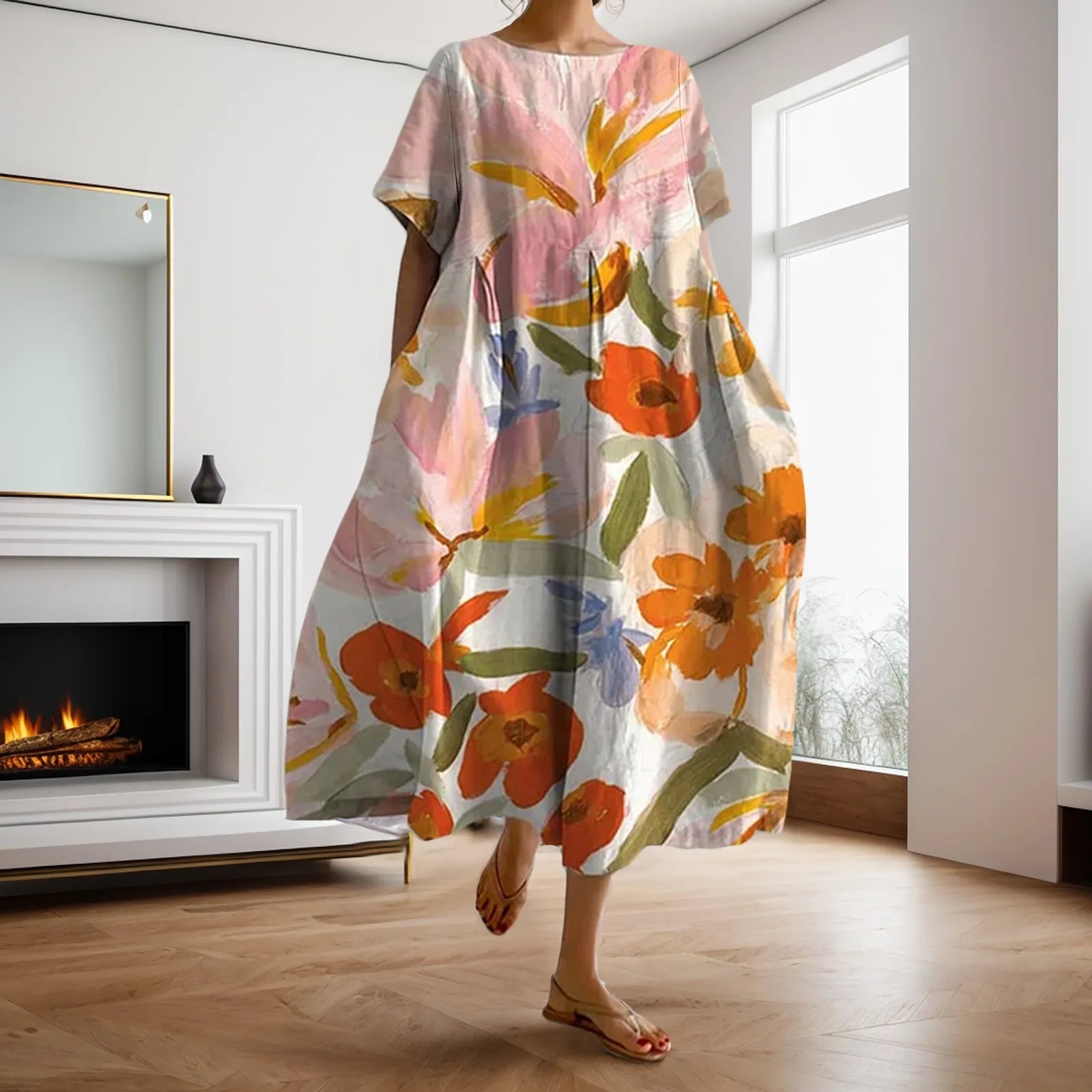 Dahlia™ - V-hals bloemenjurk